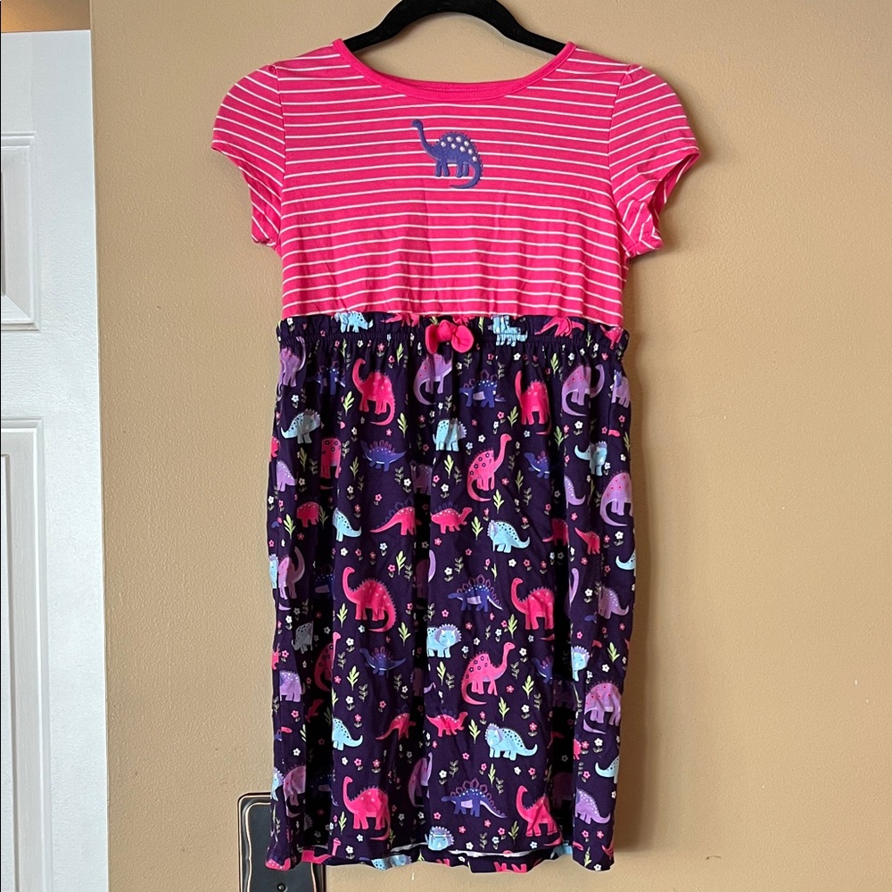 Gymboree Pink Striped Dinosaur Dress